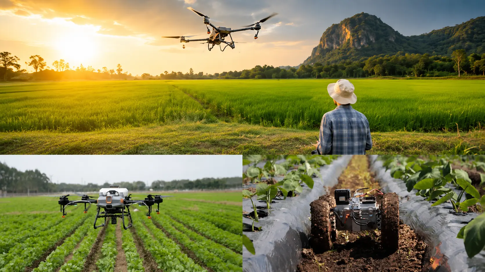 AGRICULTURAL DRONES AND ROBOTS