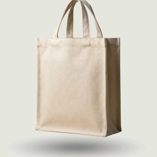Cotton Canvas and Jute Shopping Tote with Reinforced Gusset Design image 2