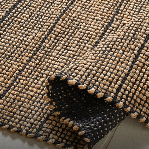 Handwoven Jute Area Rug with Contemporary Stripe Design image 2