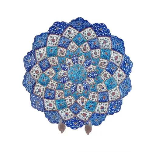 Hand-Painted Minakari Enamelware Set with Intricate Persian-Style Designs image 3