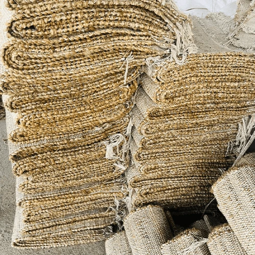 Handwoven Natural Jute Rug with Decorative Fringe Finish image 3