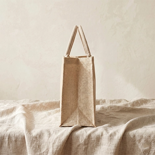 Classic Natural Jute Tote Bag with Padded Rope Handles image 2