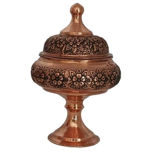 Handcrafted Engraved Copper Pitcher and Basin Set with Persian Motifs image 3