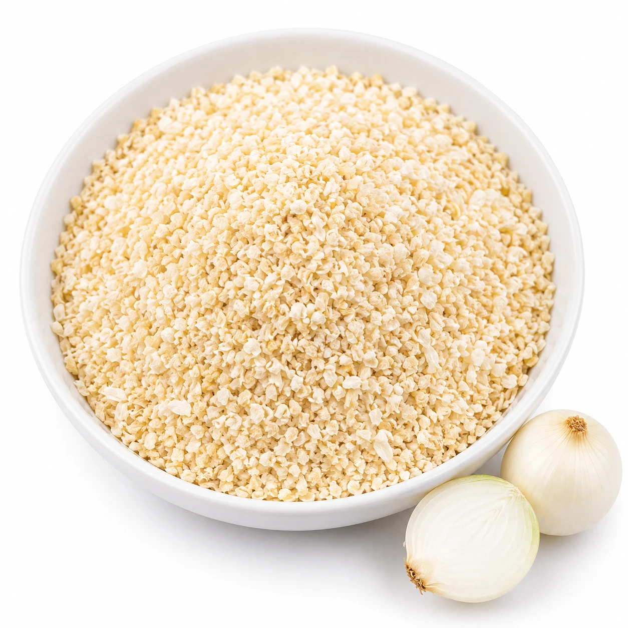 Dehydrated White Onion Minced — Diced Dried Granules, Bulk Pack