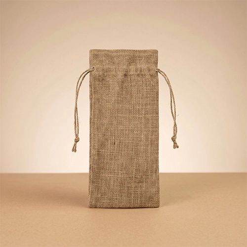 Natural Jute Drawstring Wine Bottle Bag / Gift Pouch image 2