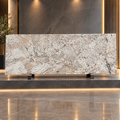Beige Polished Granite Slab with Natural Veining — Premium Architectural Stone image 3