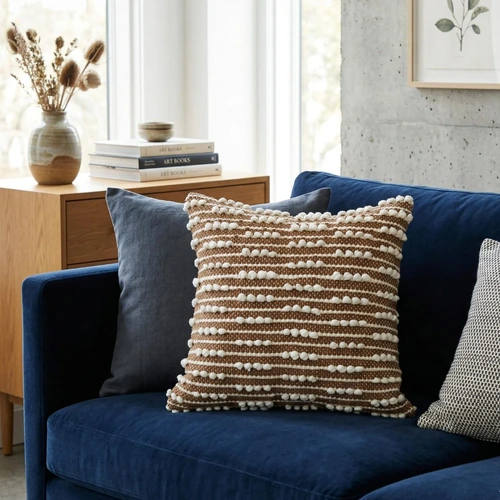 Decorative Cotton Cushion Covers with Embroidery, Tufting, and Printed Designs image 4