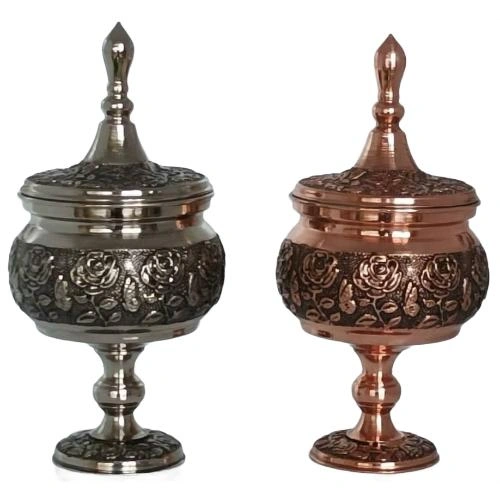 Handcrafted Engraved Copper Pitcher and Basin Set with Persian Motifs image 2