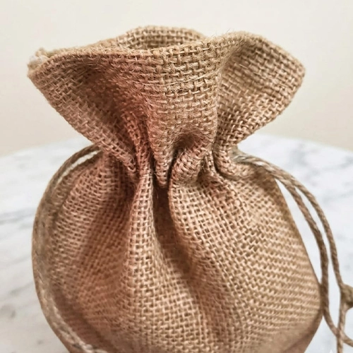 Natural Jute Drawstring Wine Bottle Bag / Gift Pouch image 3
