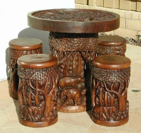 Hand-Carved Furniture (Chairs, Side Tables, Cabinets)