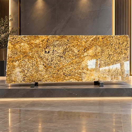 Polished Alaska Gold Granite Slab — Premium Natural Stone Panel image 2